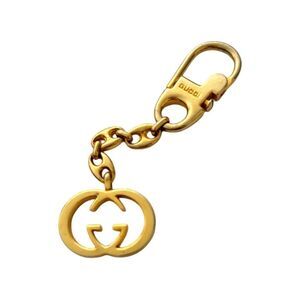 GUCCI Vintage Gold-Tone GG Motif Key Chain